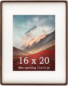 lot 3369 image: $52 Solid Walnut Wood 16x20 Picture Frame for Wall Mount Display