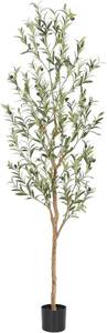 lot 3392 image: $60 Bellacat Faux Olive Tree with Natural Wood Trunk, 6ft, 1Pack