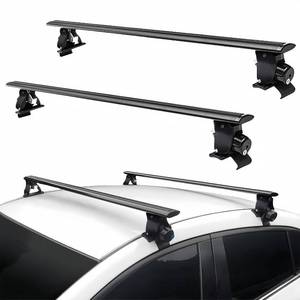 lot 3422 image: $100 51 Universal Car Roof Rack Cross Bars for Bare Roof, 4-Clamp