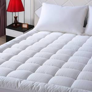 lot 3446 image: EASELAND Queen Size Mattress Pad Cotton Pillow Top Topper White