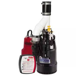 lot 3451 image: $311 13 HP Primary & Battery Backup Sump Pump System, 24h Monitoring