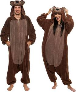 lot 3462 image: Funziez Sherpa Bear Adult Onesie - Plush Teddy Cosplay Suit