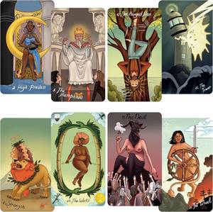 lot 3471 image: Urban Enigma Tarot, 78 Cards with Guide, Foil Finish Deck.