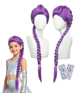 lot 3478 image: Mersi 24 Kid Purple Braided Ponytail Wig for Girls Cosplay S144