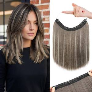 lot 3480 image: REECHO 12 Invisible Wire Hair Extensions with Thinner Lace Weft