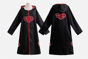 lot 3512 image: Anime Naruto Akatsuki Uchiha Sasuke Cosplay Costume Cloak Robe Ninja Wind C
