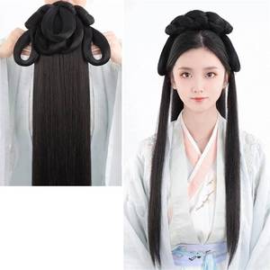 lot 3526 image: Hanfu Wig Headband Chinese Style Headdress Black FG31