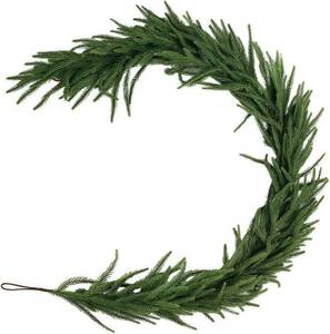 lot 3542 image: 9FT Christmas Garland with Artificial Norfolk Pine for Mantle