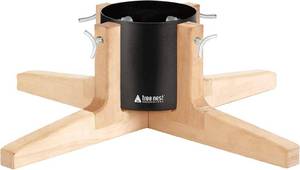 lot 3546 image: $80 Tree Nest Stand Base for Real Trees up to 7ft, Black, Medium