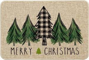 lot 3552 image: Artoid Mode Merry Christmas Trees Doormat, Floor Mat 24x35