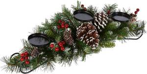 lot 3561 image: $48 National Tree Company 30in Unlit Frosted Berry Centerpiece