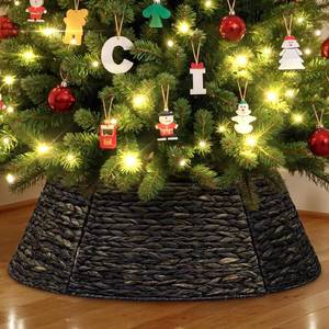 lot 3571 image: Lanpn Natural Rattan Christmas Tree Collar 36 inch, Woven Skirt