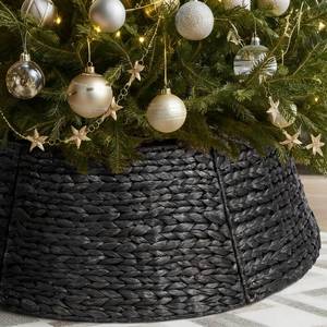 lot 3572 image: $59 8-Piece Rattan Tree Collar - 42 Rustic Skirt (Black)