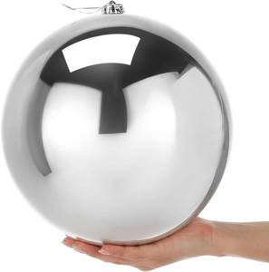 lot 3587 image: Hiboom 12-Inch Plastic Ball Ornament Shatterproof Silver