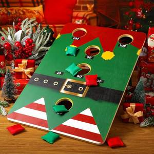 lot 3593 image: $60 Hiboom Christmas Bean Bag Toss Game with 6 Bags Outdoor Party,Doll