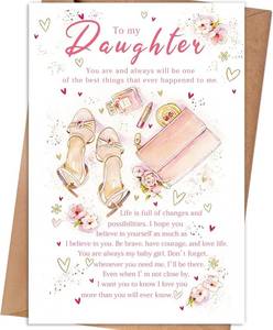 lot 66504 image: 8�5.3 inches Birthday Card Gifts for Daughter from Mom Dad,Daughter Birthday Card, Daughters Birthday Gifts decoration Adult