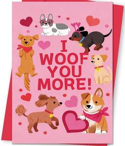 lot 66513 image: 5.38in Dog Valentines Day Card for Him Her, Valentines Day Gift for Dog Lovers