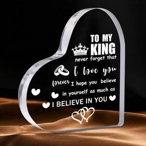 lot 66516 image: 3.9Small I Love You Gifts for Him   Romantic Heart Acrylic Paperweight