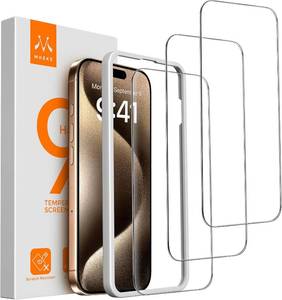 lot 66529 image: Mkeke Screen Protector for iPhone 15 Pro Max 6.9 3 Pack 9H Tempered Glass