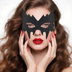 lot 69099 image: One Size Komotu Bat Mask Costume Accessories Black Bat Eye Mask Costume for Men Women Adult for Batgirl Batboy Masquerade Halloween Cosplay Birthday Dress Up
