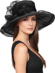 lot 69150 image: Zando 2026 Kentucky Hats Derby for Women Elegant Tea Party Hats Organza Victorian Church Wedding Fascinator Hat