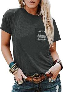 lot 69162 image: Halloween Shirts for Women Never Better Skeleton Shirt Funny Skull Graphic Tshirt Spooky Season Tee Tops MED