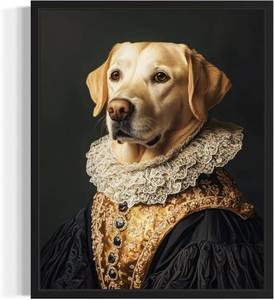 lot 69229 image: 10L x 8W Labrador Retriever Victorian Queen Unframed Wall Art Print Poster, Dog Pet Lover Picture Painting Artwork Bedroom Living Room Office Dining Room 151E (Labrador Retriever Victorian Queen, 10