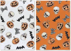 lot 69305 image: 18x26 inches Jiudungs Halloween Kitchen Towels Set of 2, Skulls Skeletons Crows Pumpkin Dish Towels 18x26 Inch, Vintage Halloween Decorations and Supplies for Home Kitchen Dining Room