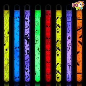 lot 69318 image: $34 JOYIN 30 Pcs Halloween Glow Sticks Bulk Party Pack, Hanging Wands in 8 Design, 6 Color Light Up Stick for Kid Glow in The Dark Halloween Party Favor Supplies, Goodie Bag Filler, Trick or Treating