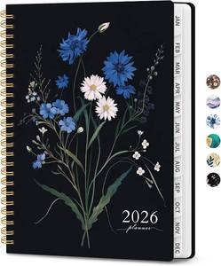 lot 69342 image: 2026 Planner, Weekly and Monthly Planner for Women, January 2026 - December 2026, Hardcover 2026 Calendar Planner Book with Tabs, Inner Pocket, Spiral Bound, Perfect for Office Home School Supplies -