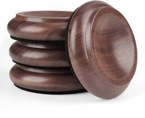 lot 69345 image: Premium Solid Wood Furniture Pads 4-Pack, Shock-Absorbing, Scratch-Proof Floor Protectors for Bed, Sofa, Chairs on Hardwood Floors & Carpets