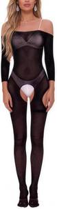 lot 69397 image: One Size DITSONEO Womens Fishnet Bodystocking Plus Size Crotchless Bodysuit Sexy Tights Soft Nightwear Lingerie,