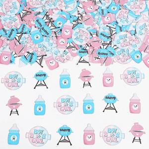 lot 69406 image: small 200 Pieces BBQ Gender Reveal Confetti, Pink Blue Baby Q Gender Reveal Table Decorations, Boy or Girl Barbecue Picnic Themed Baby Shower Party Supplies