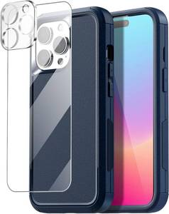 lot 69457 image: AICase Rugged Case Compatible with iPhone 15 Pro with Glass ProtectorCamera Lens,Heavy Duty 3-Layer Pocket-Friendly Durable Military Grade Protection ShockproofDrop Proof Protective Cover_3