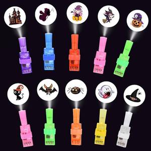 lot 69492 image: 40 PCS Halloween Party Favors Bulk for Kids Halloween Light Up Finger Lights with Projections, Non-Candy Treats, Trick or Treat Toys, Classroom Prizes, Goodie Bag Fillers Supplies