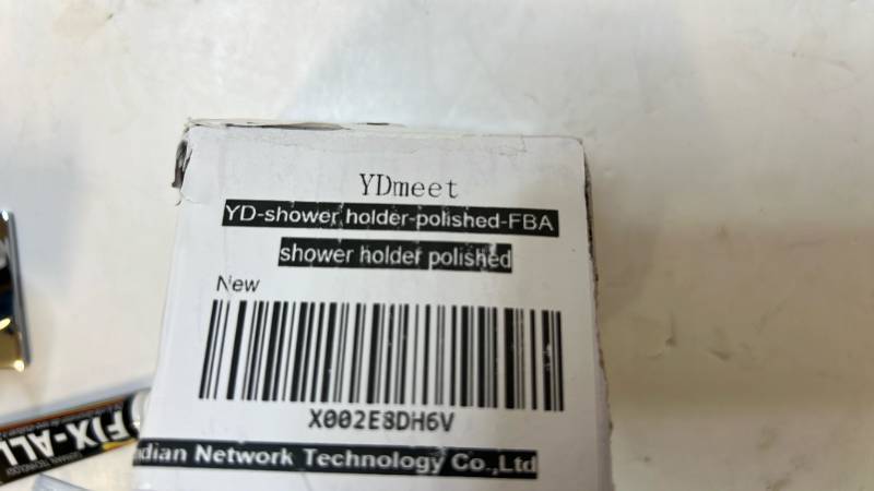 lot 168321 image: YDmeet Polished Shower Head Holder with Fix-All Adhesive - Retail $15