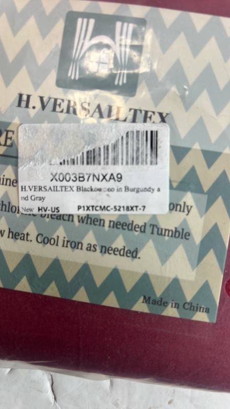 lot 68435 image: H. Versailtex Burgundy Window Curtain Panel - Retail $25