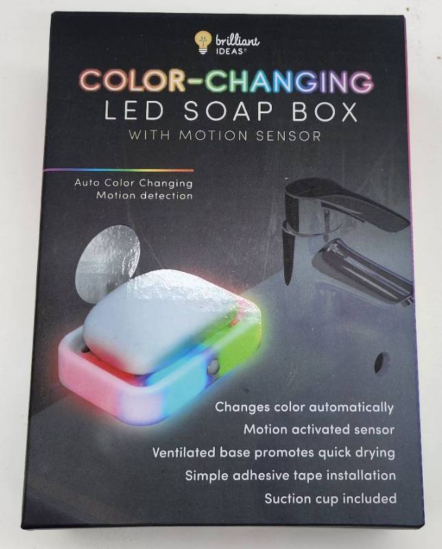 lot 68803 image: Color-Changing LED Soap Box with Motion Sensor - Retail $10