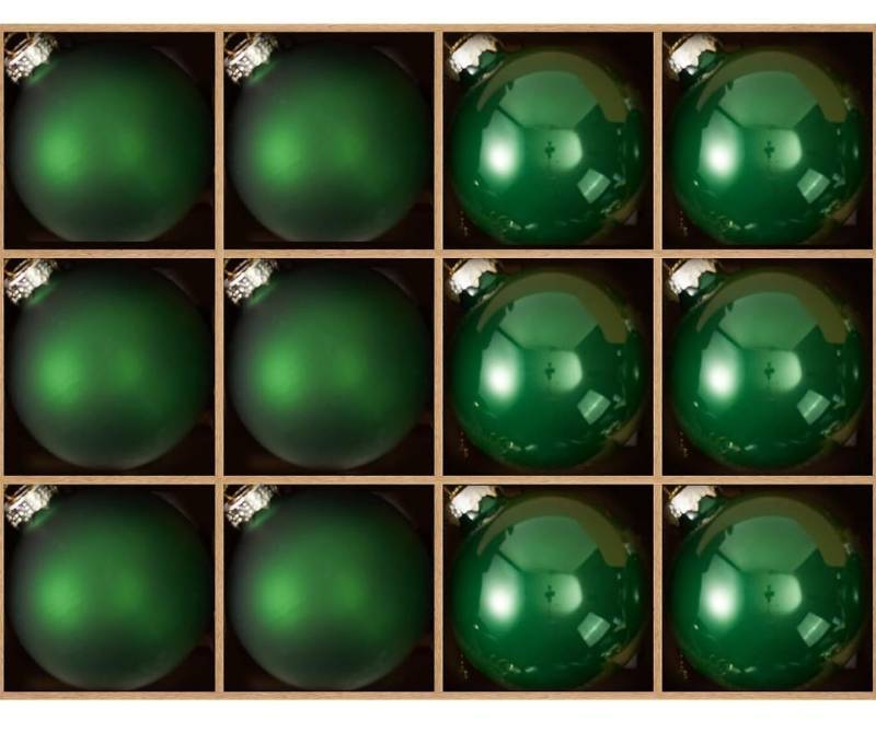 lot 69314 image: Green Glass Christmas Ball Ornaments - Retail $12