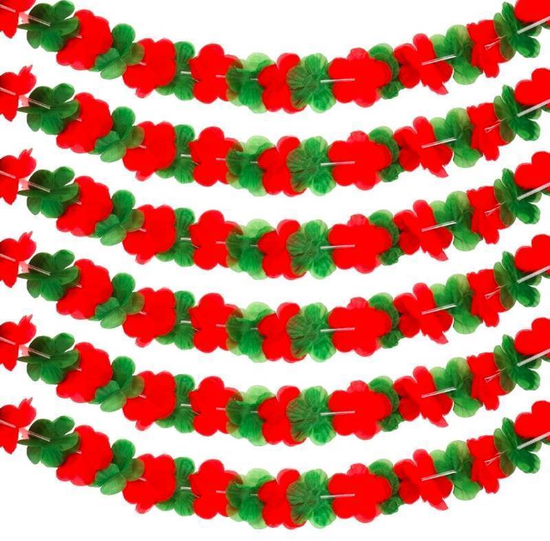lot 69349 image: Hawaiian Lei Flower Garland - Red and Green - Retail $8