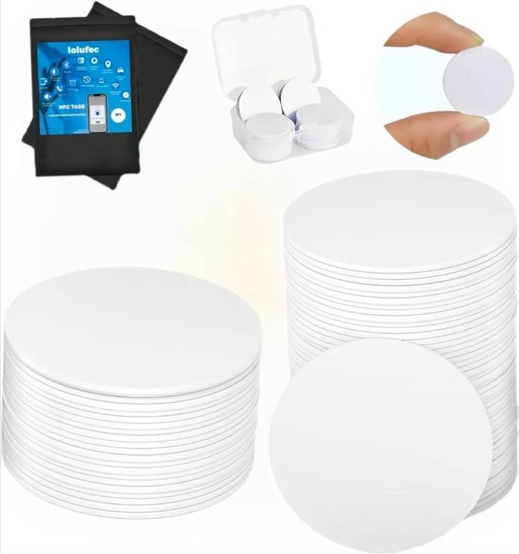lot 69367 image: NTAG215 NFC Tags - 50 Pack - Retail $15
