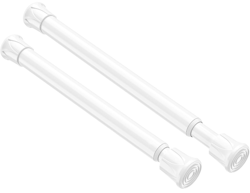 lot 69945 image: 2 Pack Small Spring Tension Curtain Rod 8 to 12.5 Inch - Retail $9