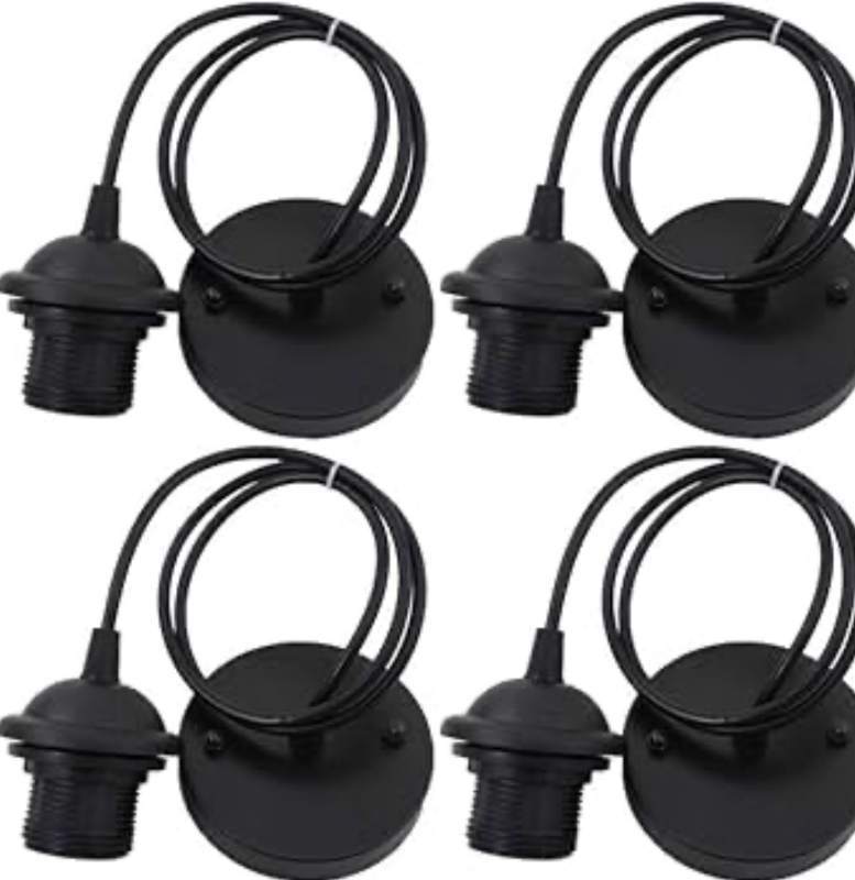 lot 69984 image: Ceiling Light Pendant Fitting E26 Lamp Holder Black - Retail $35