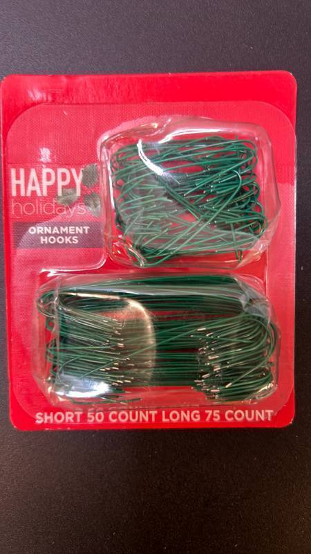 lot 70080 image: Green Christmas Ornament Hooks - 125 Count - Retail $3