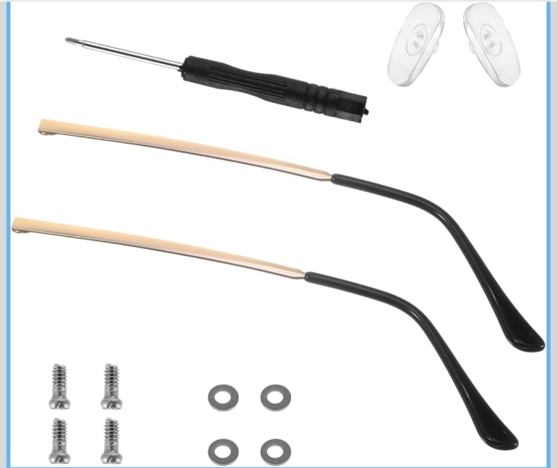 lot 70082 image: 1 Pair Glasses Repair Kit with Screws Arm Replacement - Retail $7