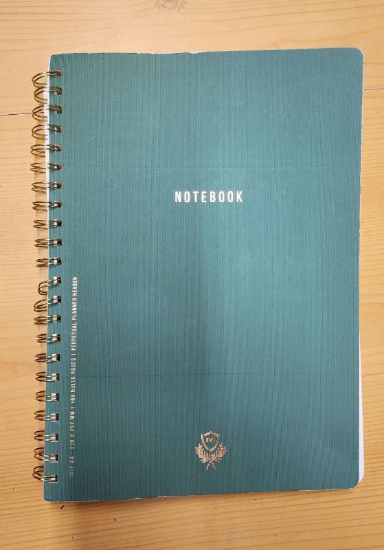 lot 70583 image: DesignWorks Ink Twin Wire Bound Notebook  (A4 - 8.25  x 11.625 )  Juniper - Retail $15
