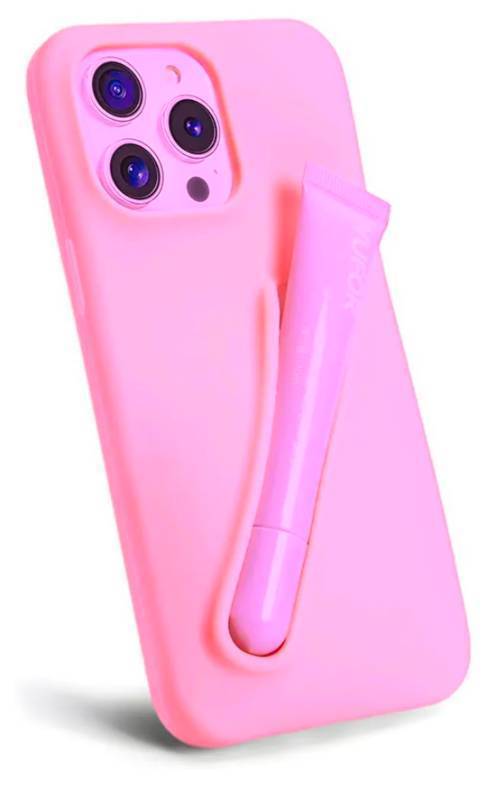lot 70604 image: Pink Silicone iPhone Case with Lip Gloss Holder - Retail $12