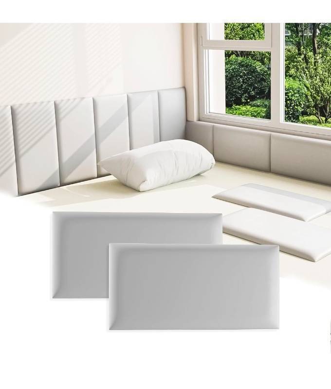 lot 70609 image: White Acoustic Wall Panels Set of 2 - Retail $45