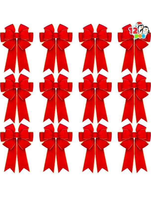 lot 70648 image: Red Velvet Christmas Bows - Set of 12 - Retail $15