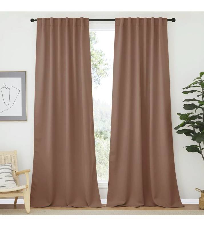 lot 70673 image: Triple Weave Blackout Curtain Panel - Cappuccino (52x108in) - Retail $25